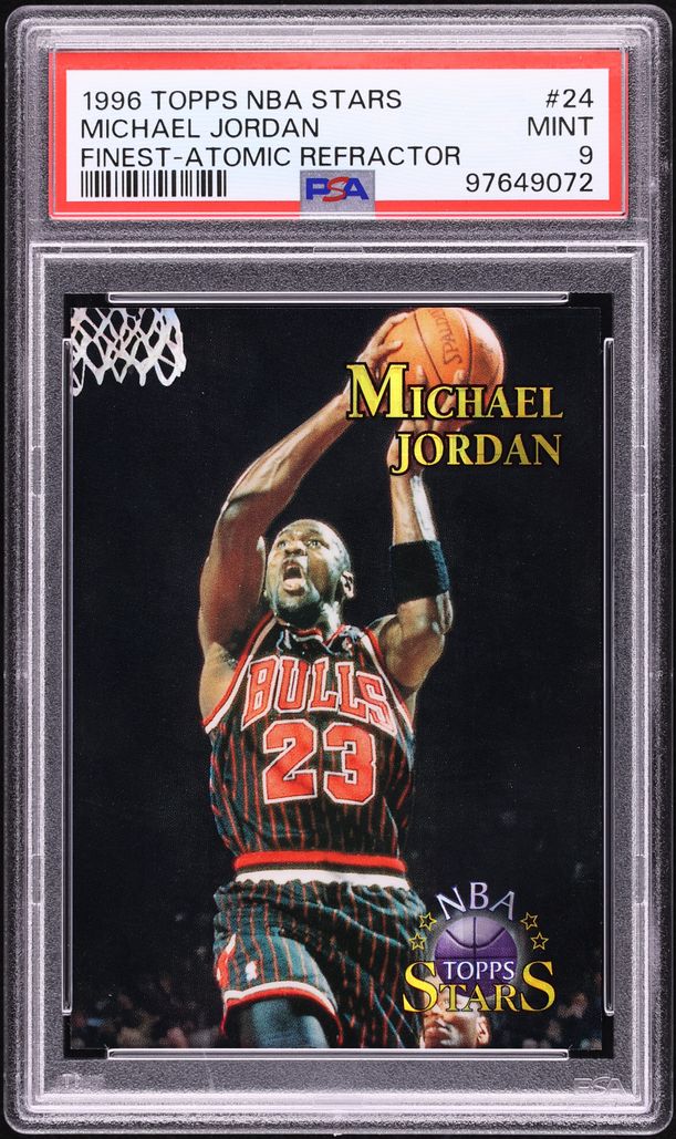 1996 Topps NBA Stars Finest Atomic Refractor Michael Jordan #24 PSA 9 ...
