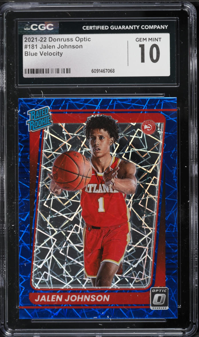 2021 Donruss Optic Blue Velocity Jalen Johnson ROOKIE #181 CGC 10 GEM MINT