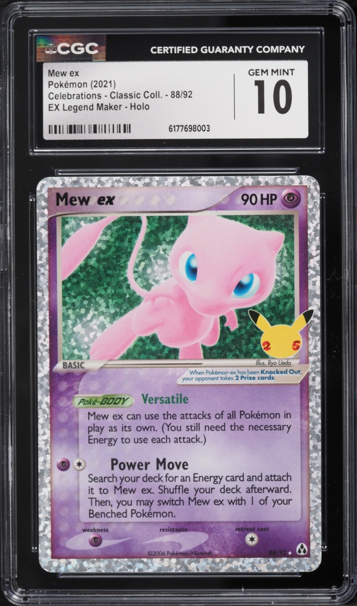 2021 Pokemon Sword & Shield Celebrations Classic Collection Holo Mew Ex #88 CGC 10 GEM MINT