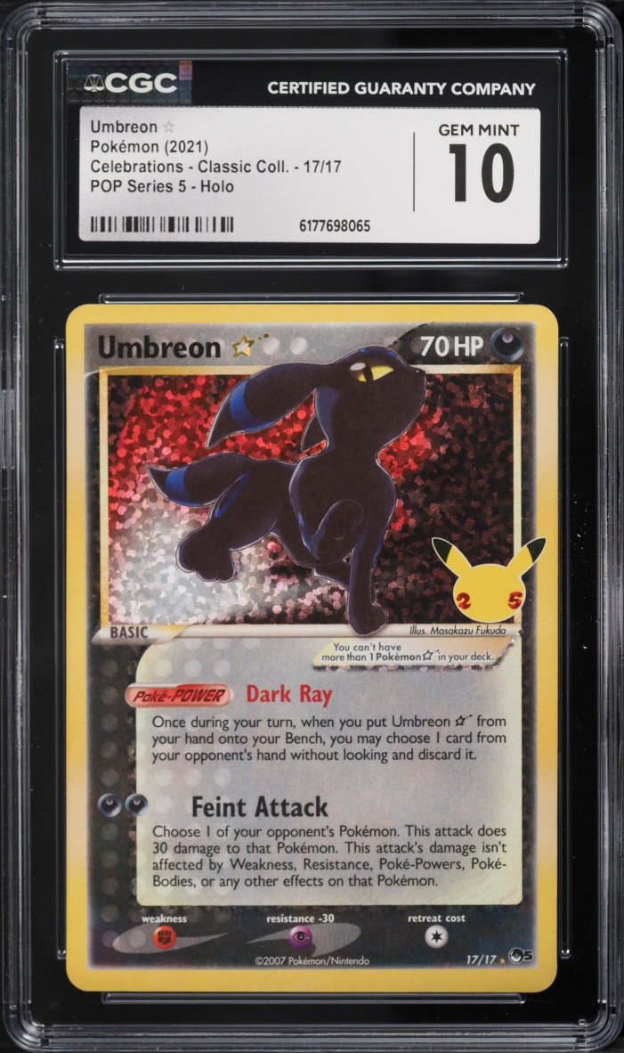 2021 Pokemon Sword & Shield Celebrations Holo Umbreon Gold Star #17 CGC 10 GEM MINT