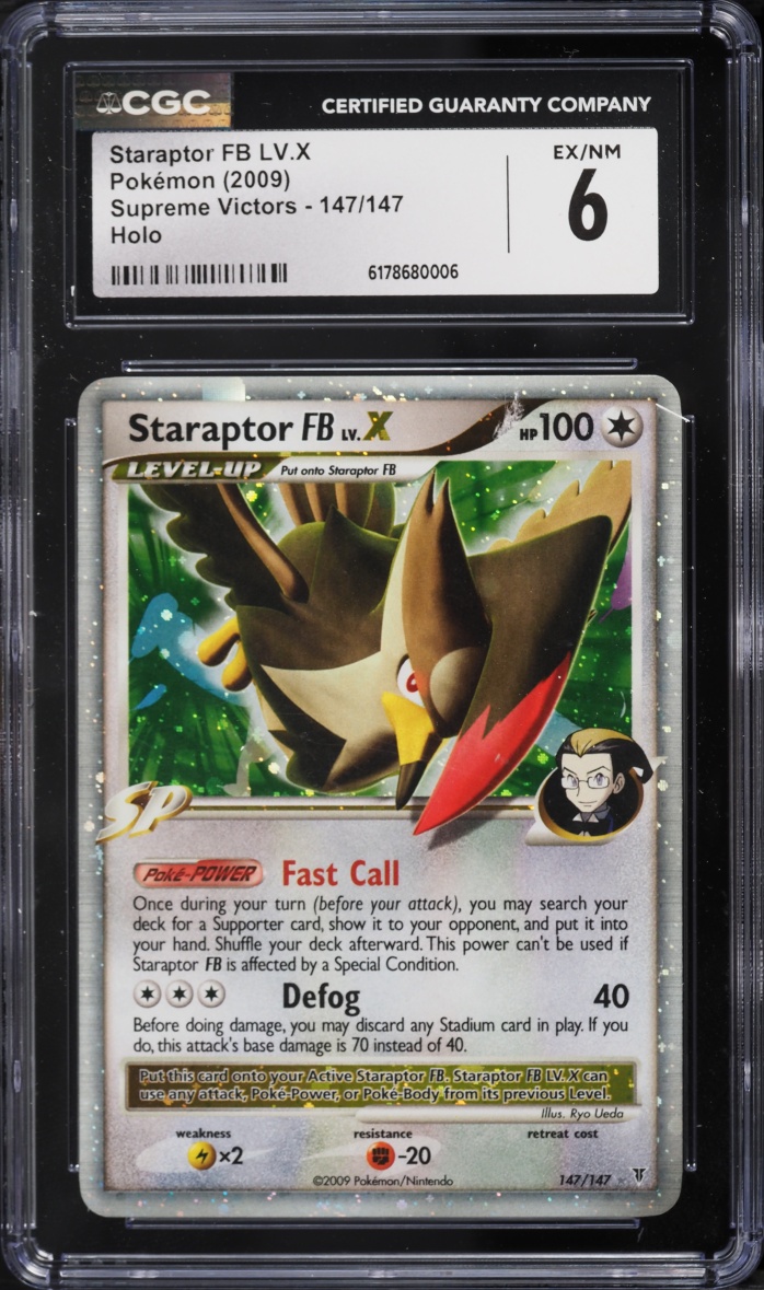 2009 Pokemon Platinum Supreme Victors Holo Staraptor FB LV.X #147 CGC 6 EXMT