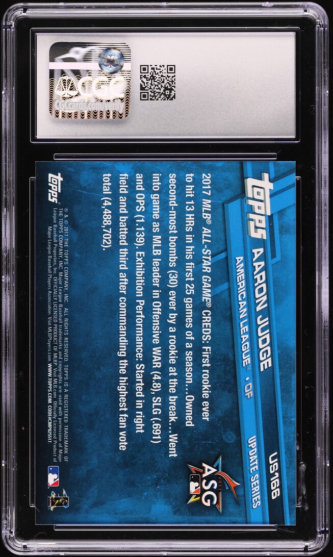 2017 Topps Update Aaron Judge ROOKIE #US166 CGC 10 GEM MINT