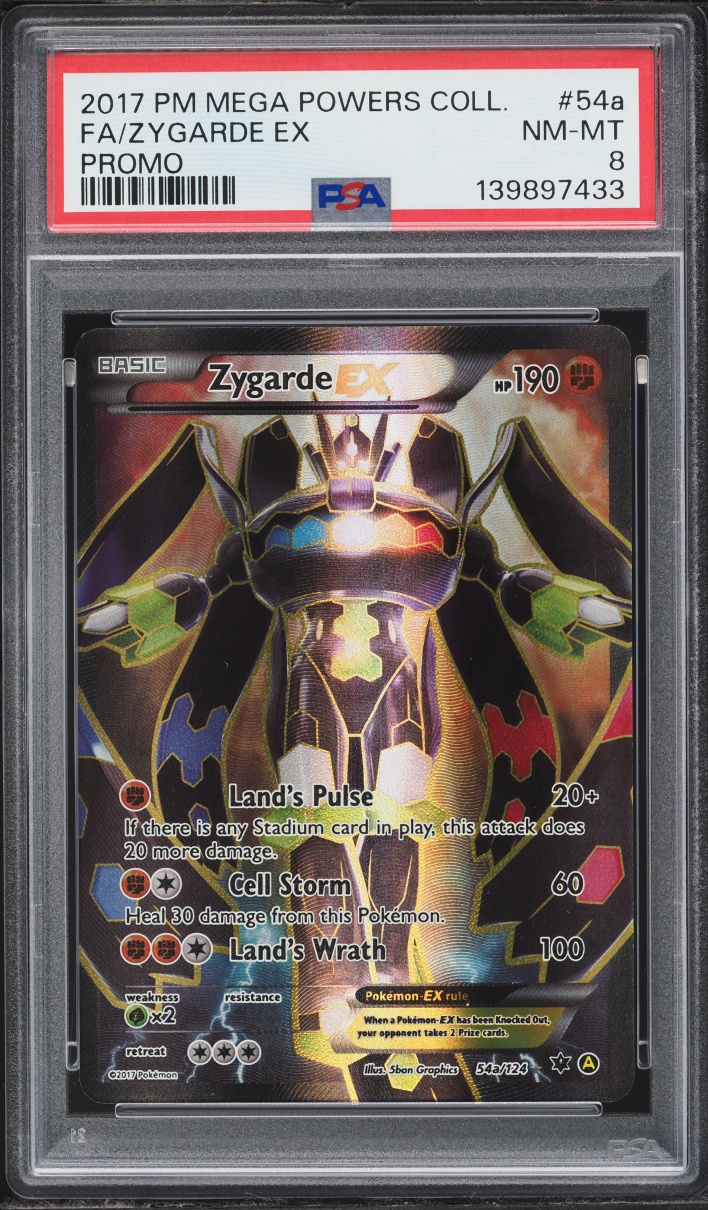 2017 Pokemon XY Promo Fates Collide Mega Powers Collection Alt Art Zygarde EX #54a PSA 8 NM-MT