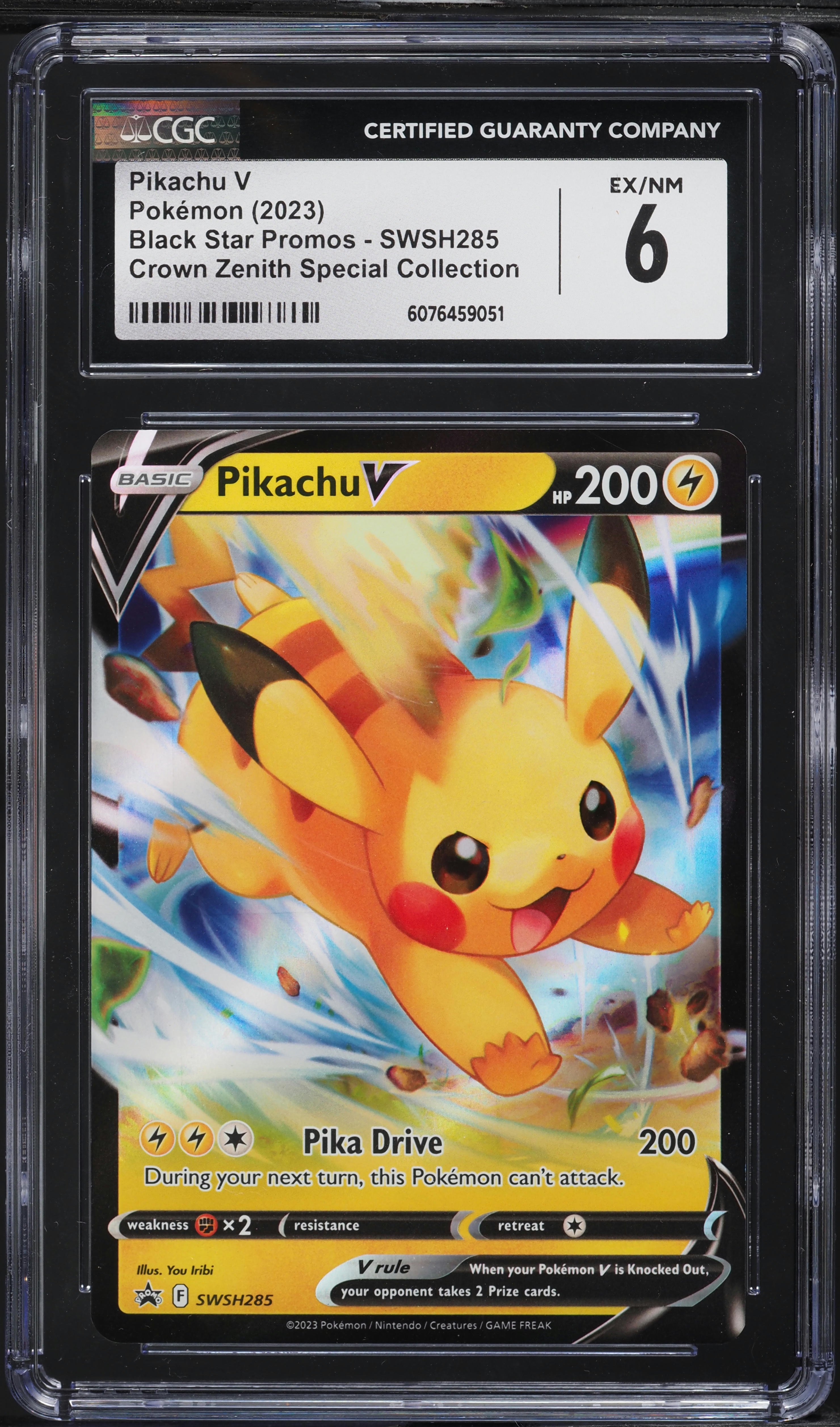 2023 Pokemon SWSH Black Star Promo Crown Zenith Special Pikachu V CGC 6 EXMT