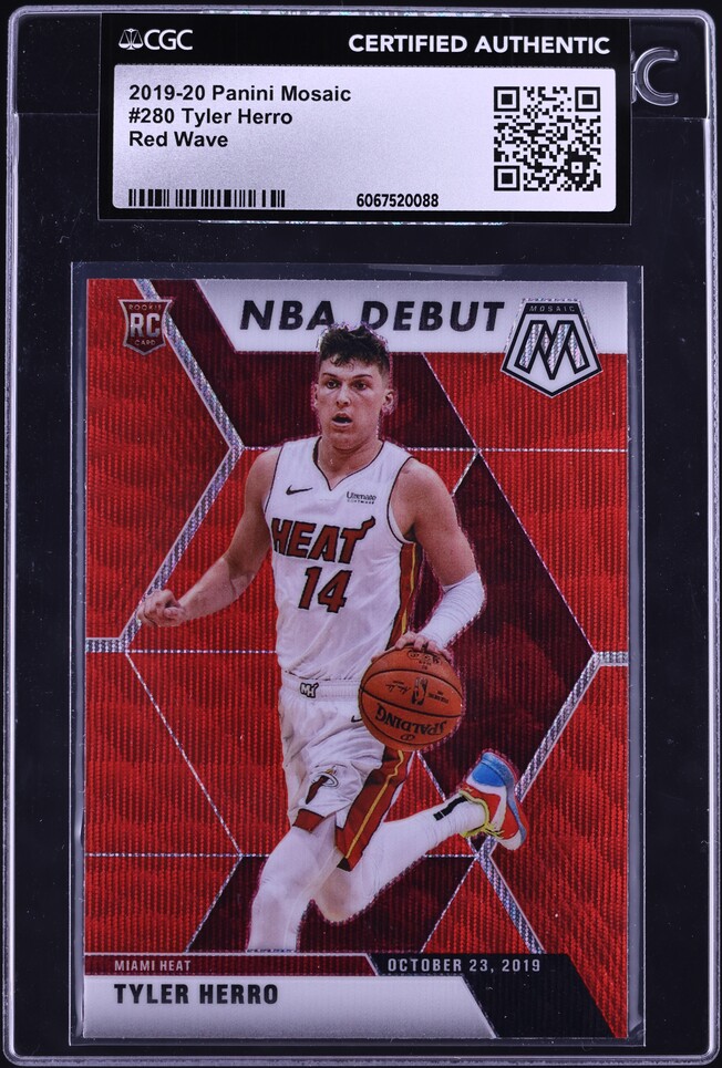 2019 Panini Prizm Draft Picks Gold Tyler Herro ROOKIE /10 #75 PSA