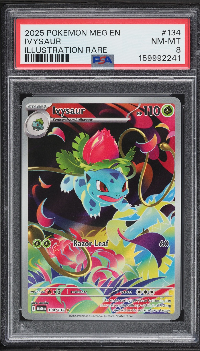 2025 Pokemon Mega Evolution IR Ivysaur #134 PSA 8 NM-MT