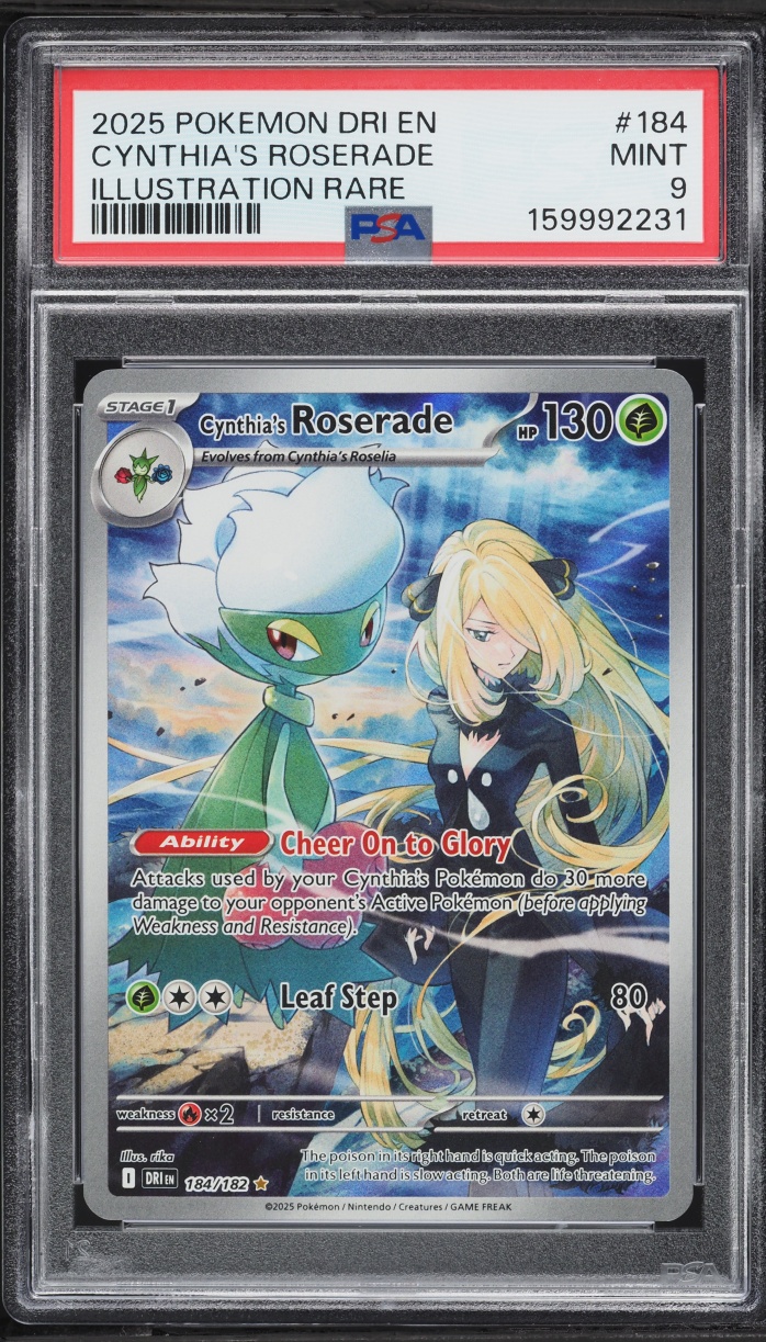 2025 Pokemon Scarlet & Violet Destined Rivals IR Cynthia's Roserade #184 PSA 9 MINT