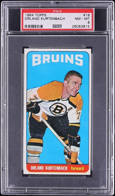 1964 Topps Hockey Orland Kurtenbach #18 PSA 8 NM-MT