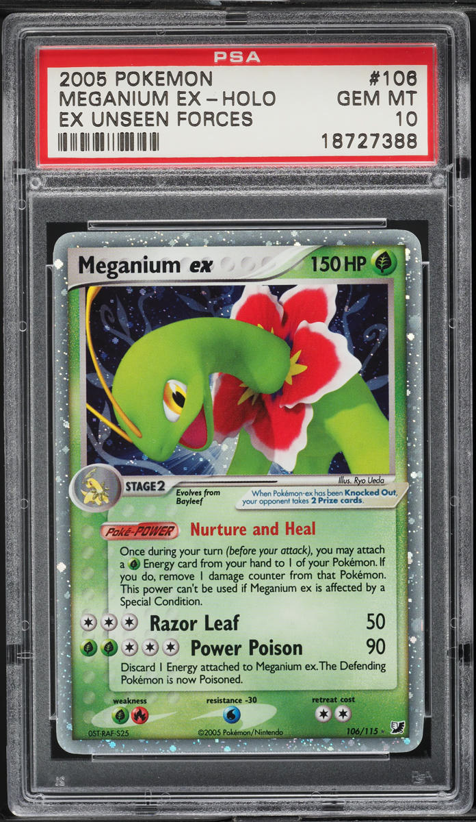 2005 Pokemon EX Unseen Forces Holo Meganium ex #106 PSA 10 GEM MINT