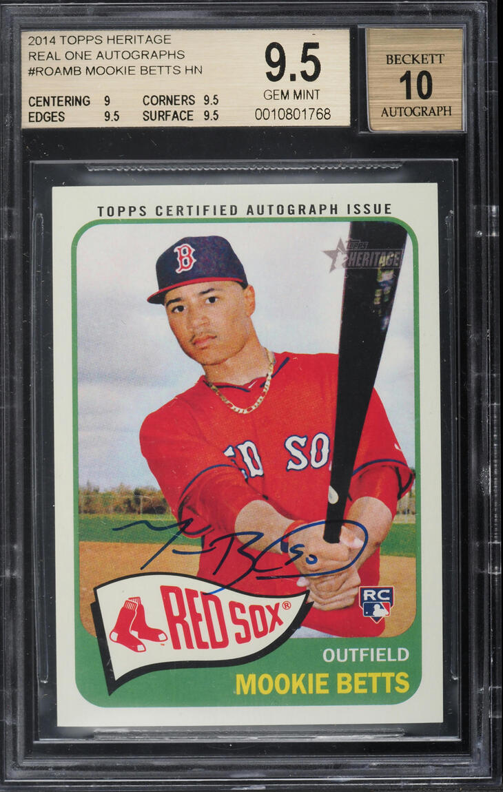 2014 Topps Heritage Real One Mookie Betts ROOKIE AUTO #ROA-MB BGS 9.5 GEM MINT