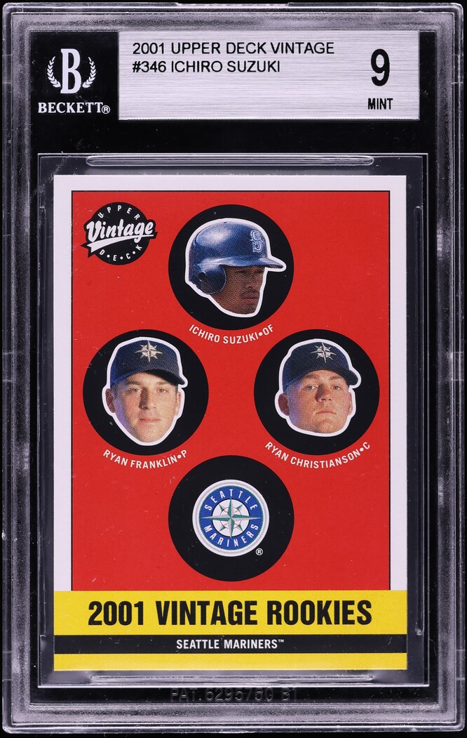 2001 Upper Deck Vintage Ichiro Ryan Franklin Ryan Christianson ROOKIE #346 BGS 9 MINT