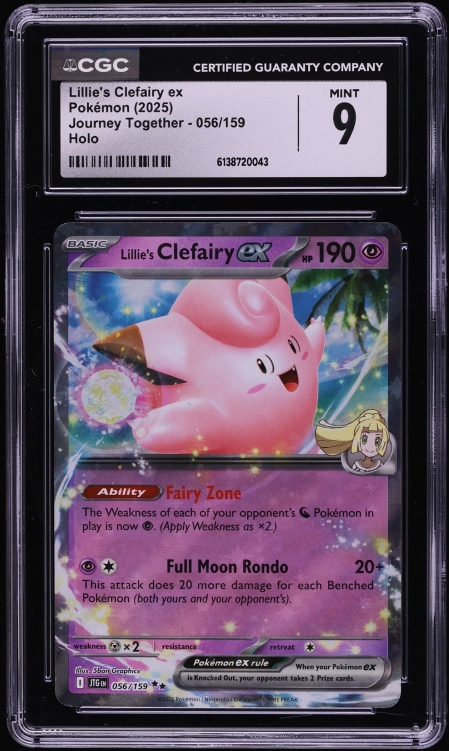 2025 Pokemon Scarlet & Violet Journey Together Holo Lillie's Clefairy ex #56 CGC 9 MINT