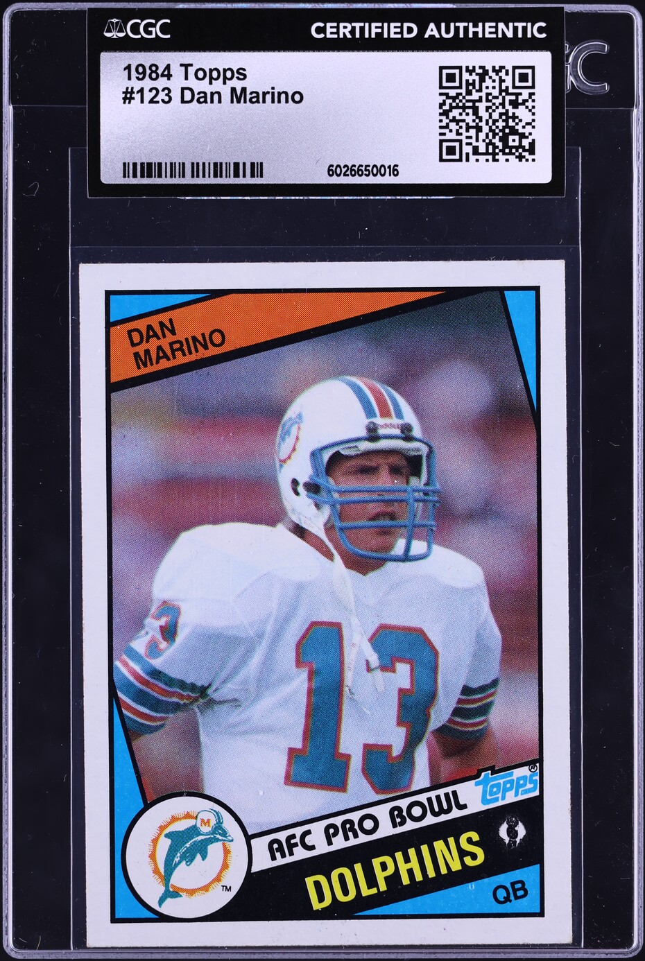 1984 Topps Dan Marino ROOKIE #123 CGC AUTH