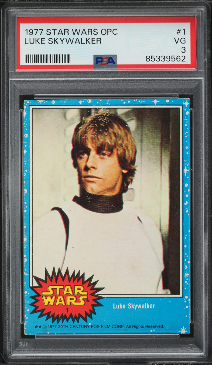 1977 Topps Star Wars Luke Skywalker #1 PSA 7 NRMT on Fanatics Collect