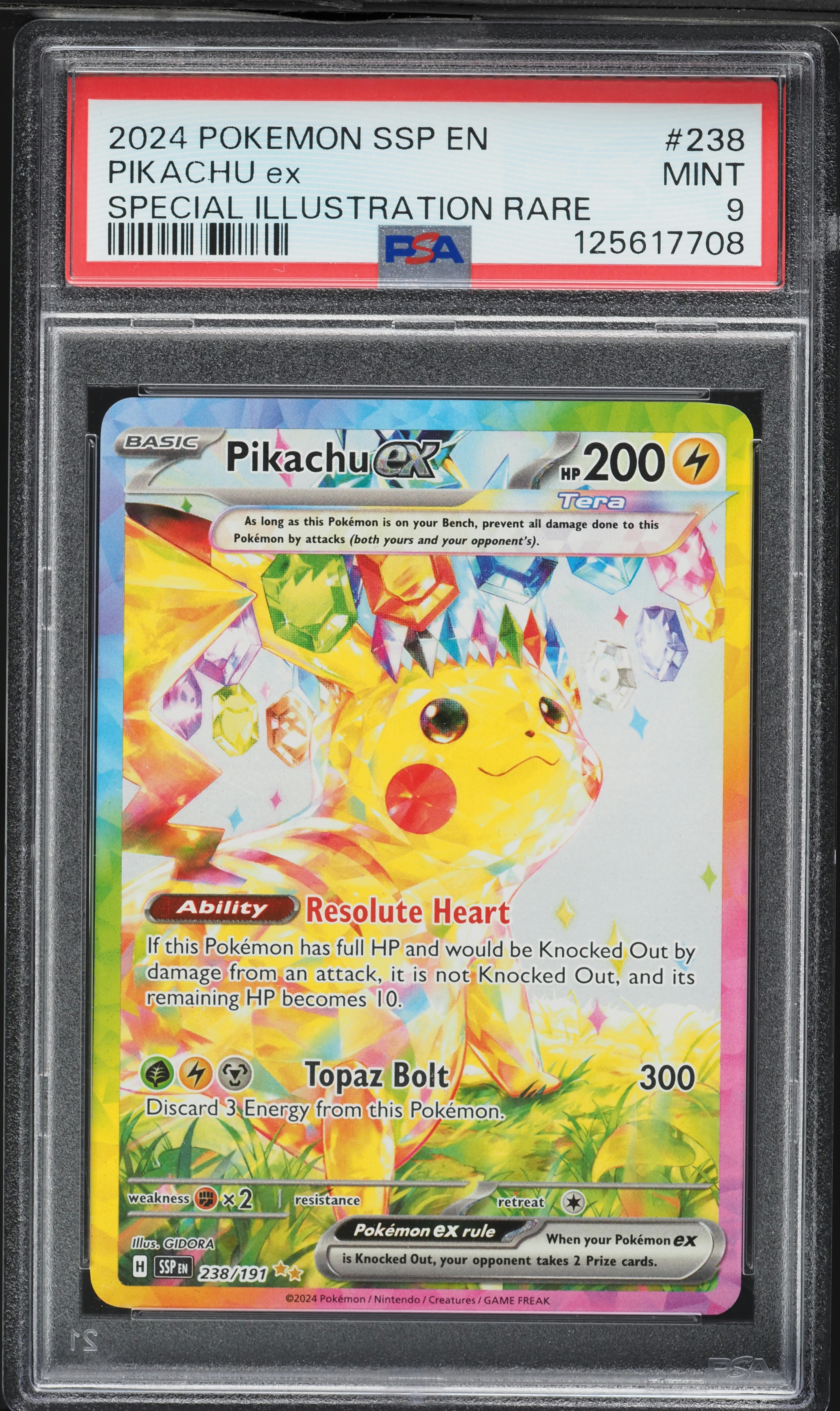 2024 Pokemon Scarlet & Violet Surging Sparks SIR Pikachu ex #238 PSA 9 MINT