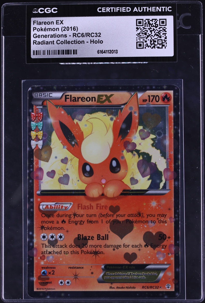 2016 Pokemon XY Generations Radiant Collection Holo Flareon EX #RC6 CGC AUTH