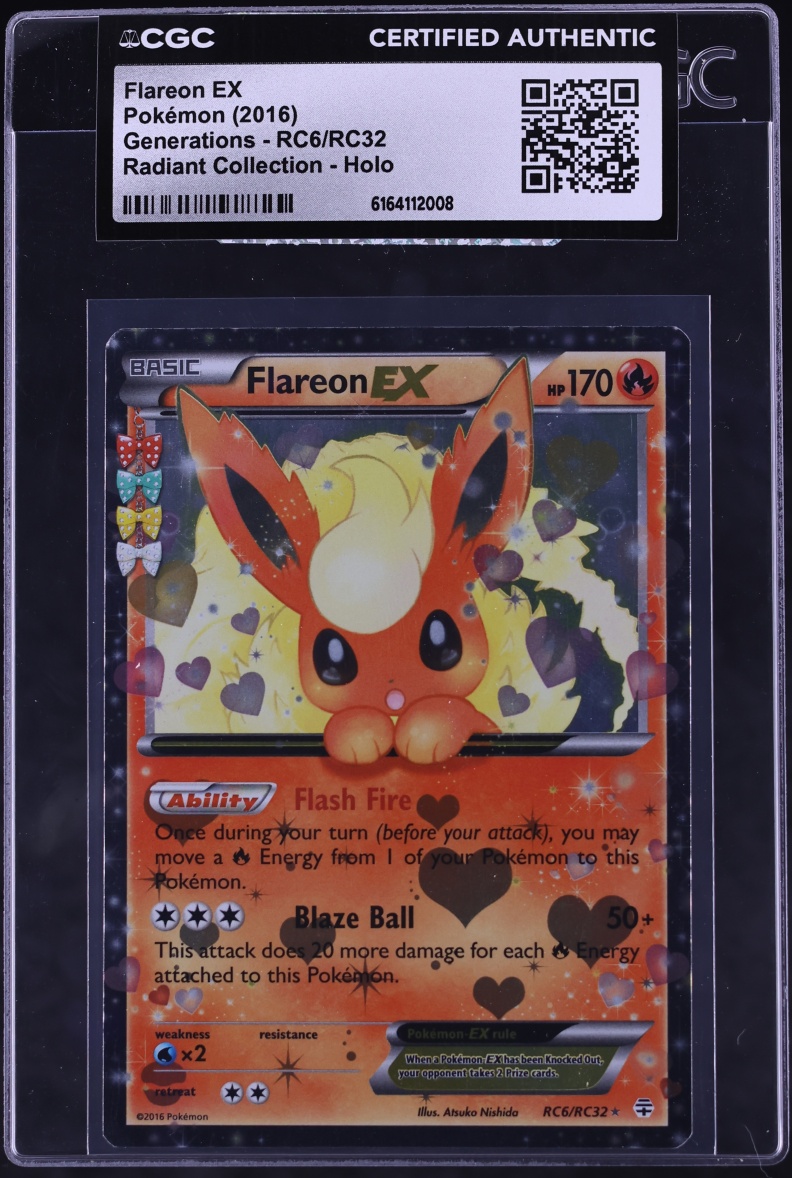 2016 Pokemon XY Generations Radiant Collection Holo Flareon EX #RC6 CGC AUTH