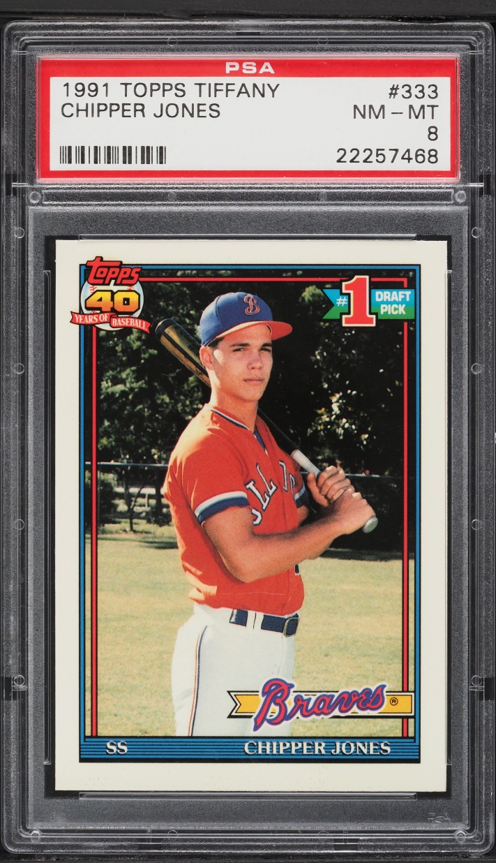 1991 Topps Tiffany Chipper Jones ROOKIE #333 PSA 8 NM-MT