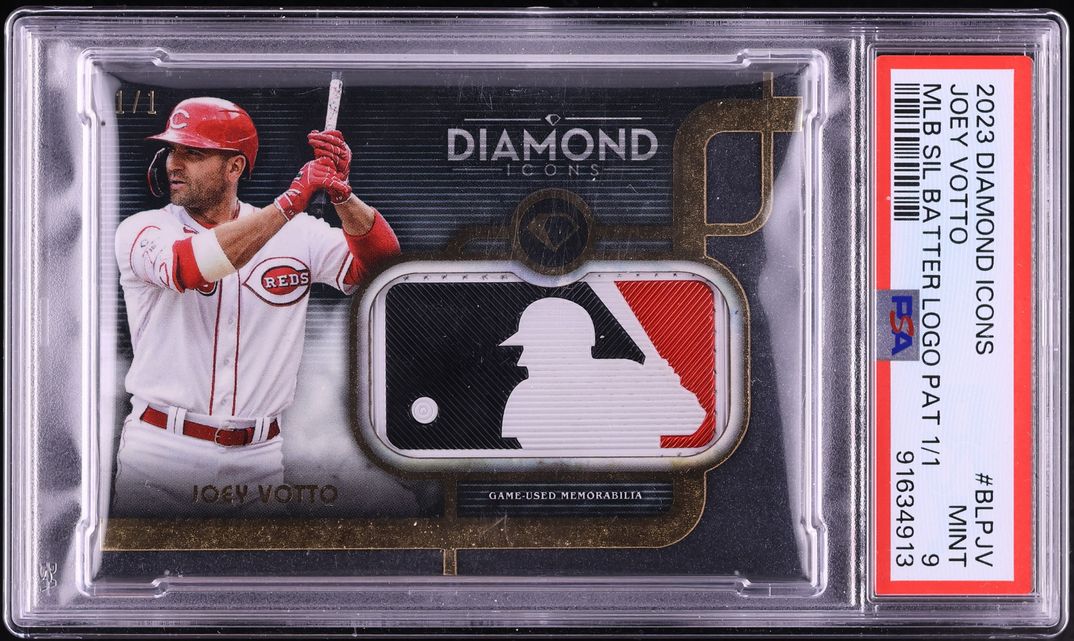 2023 Topps Diamond Icons MLB Silhouetted Batter Logo Joey Votto PATCH 1/1 #BLPJV PSA 9 MINT