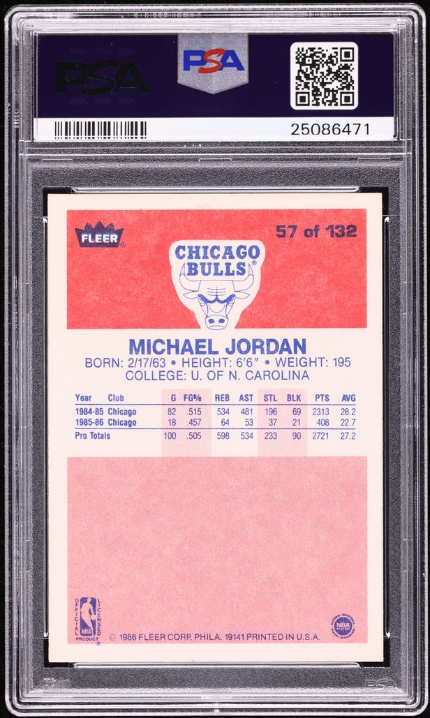 1986 Fleer Basketball Complete Set w/ Michael Jordan ROOKIE #57, All PSA 10 GEM