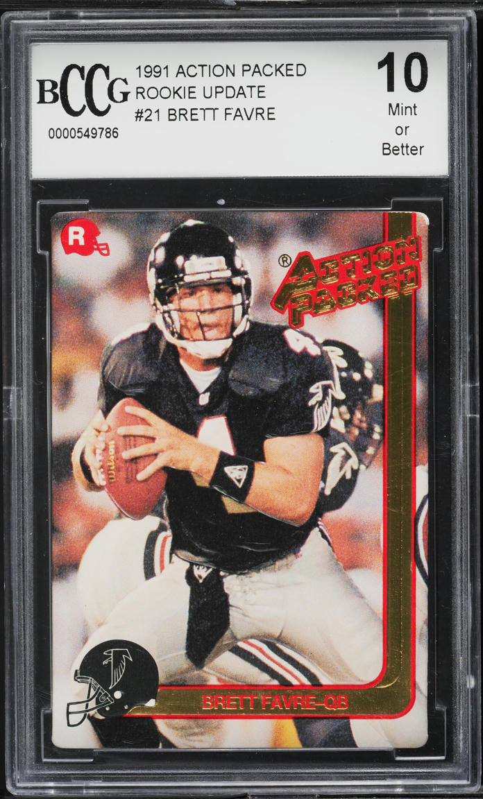 1991 Action Packed Update Brett Favre ROOKIE #21 BCCG 10