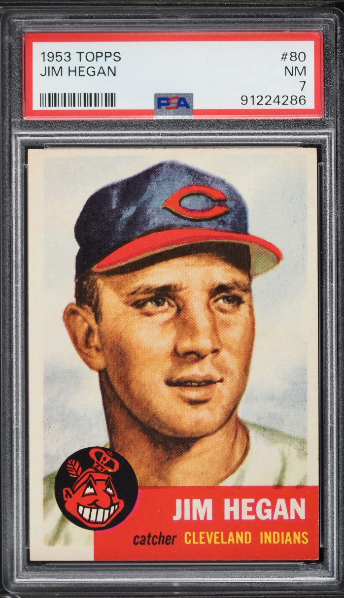 1953 Topps Jim Hegan #80 PSA 7 NRMT