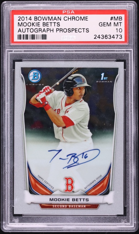 2014 Bowman Chrome Mookie Betts PROSPECT AUTO #BCAP-MB PSA 10 GEM MINT