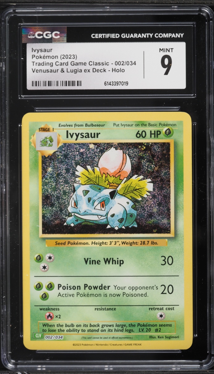 2023 Pokemon TCG Classic Collection Holo Ivysaur #2 CGC 9 MINT
