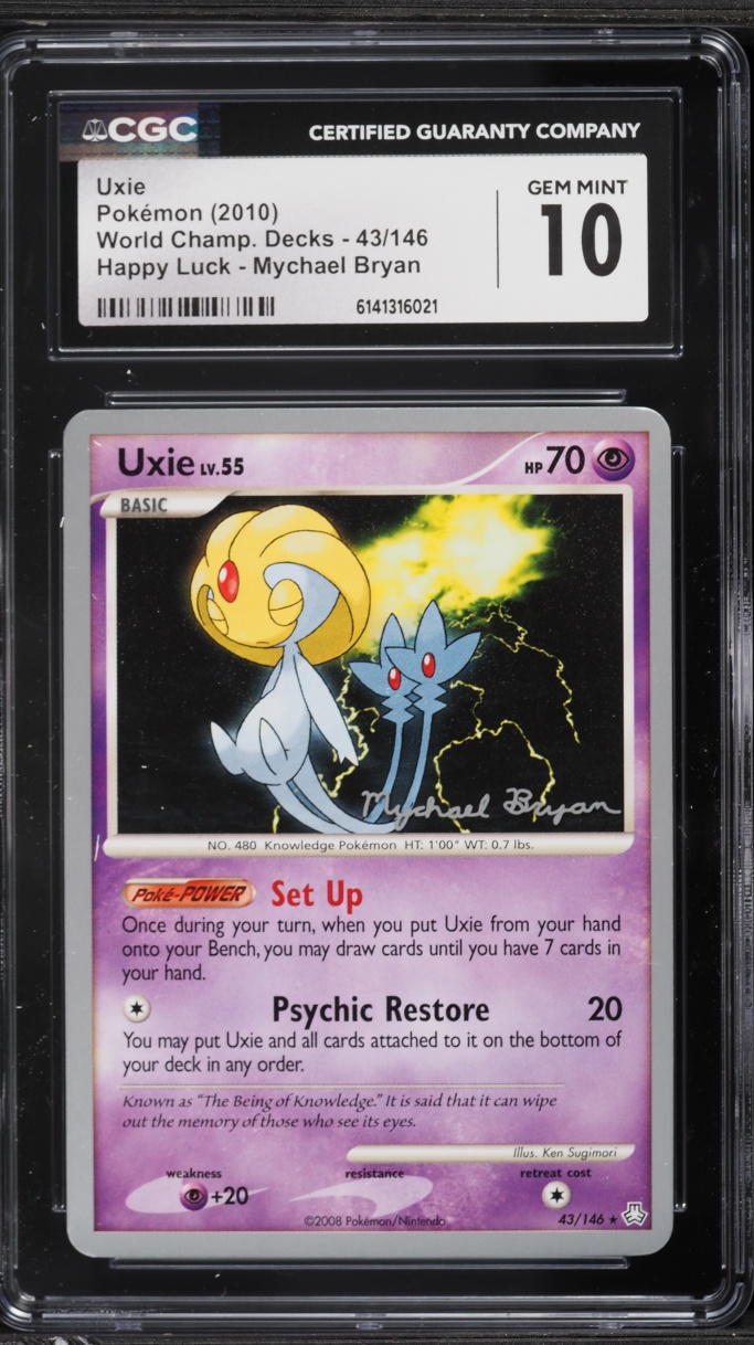 2010 Pokemon World Championships Decks Happy Luck Uxie #43 CGC 10 GEM MINT