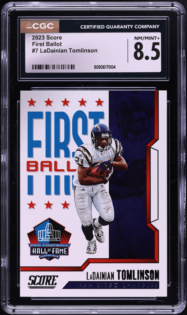 2023 Score First Ballot LaDainian Tomlinson #7 CGC 8.5 NM-MT+