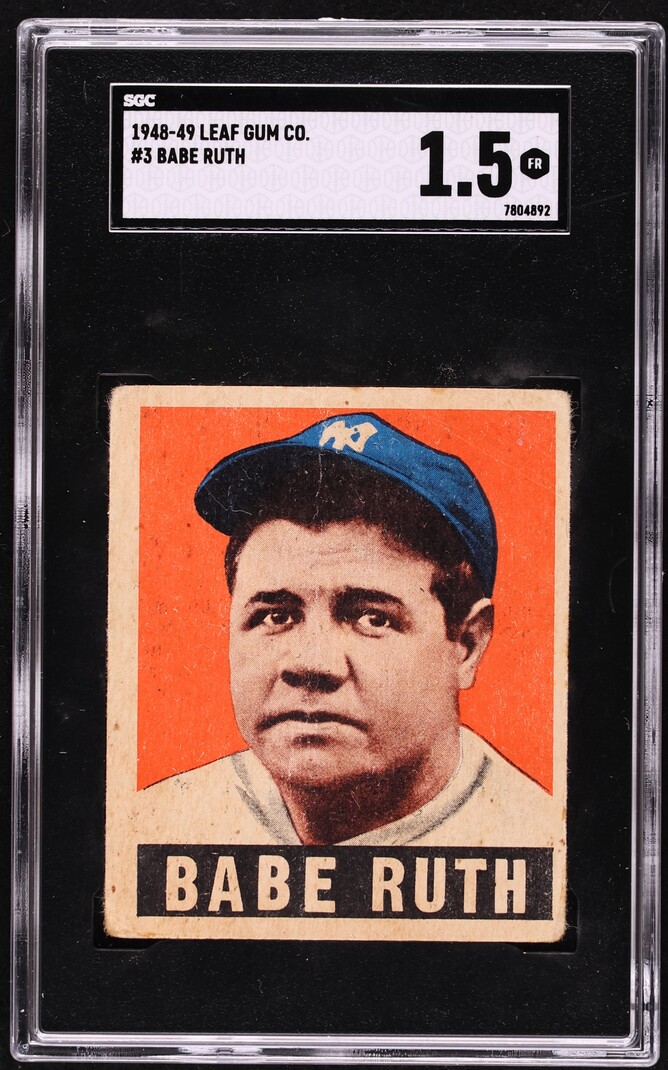 1948 Leaf Babe Ruth #3 SGC 1.5 FR