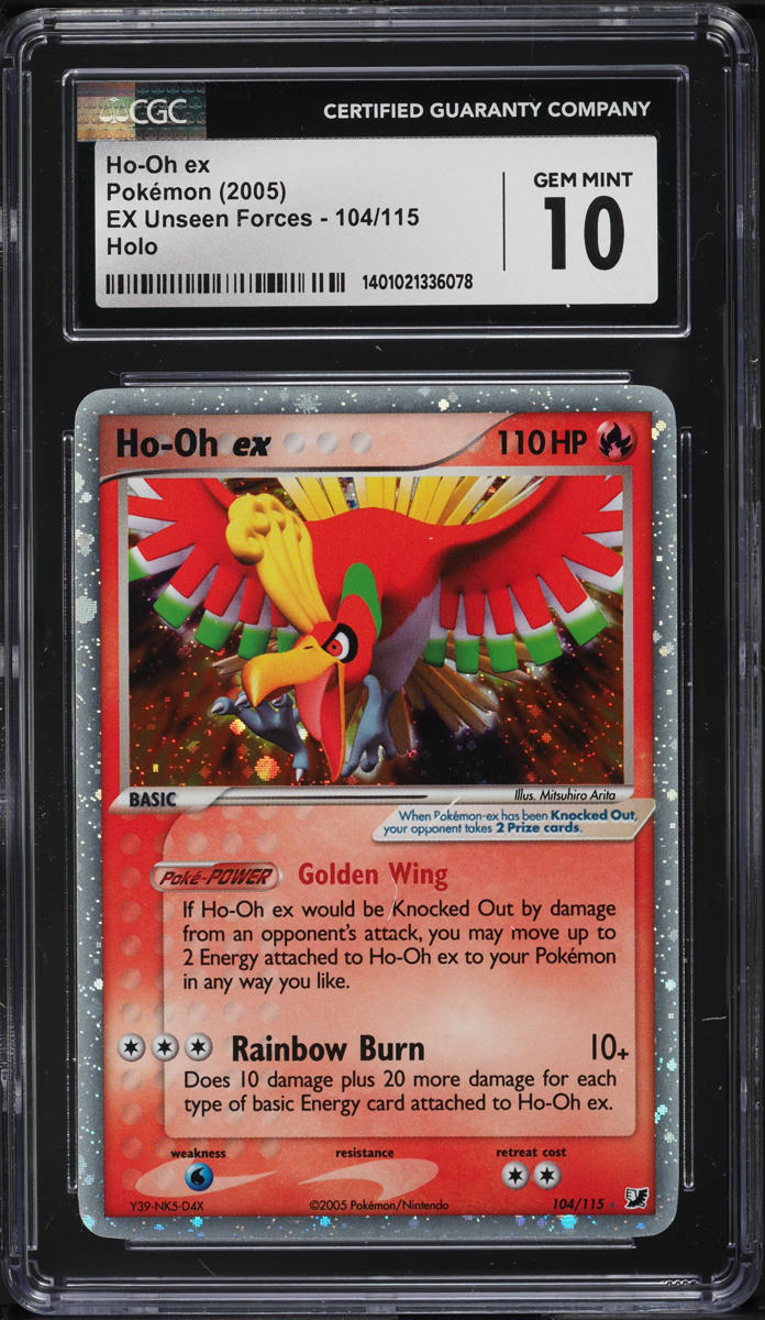 2005 Pokemon EX Unseen Forces Holo Ho-Oh ex #104 CGC 10 GEM MINT