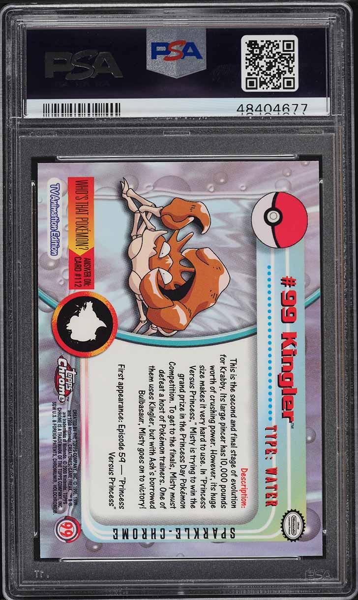 2000 Topps Chrome Pokemon Series 2 Sparkle Kingler #99 PSA 10 GEM MINT