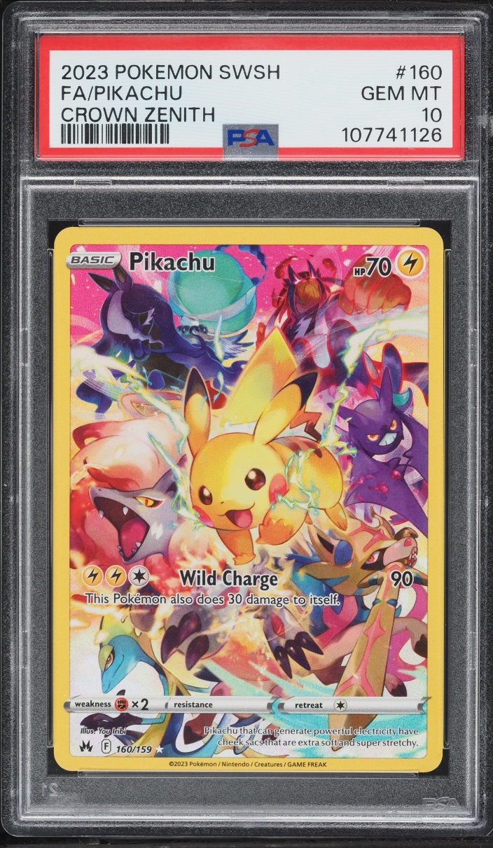 2023 Pokemon Sword & Shield Crown Zenith Full Art Pikachu #160 PSA 10 GEM MINT