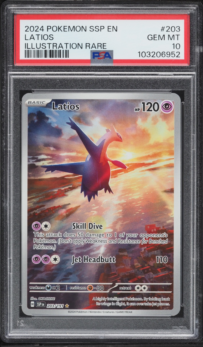 2024 Pokemon Scarlet & Violet Surging Sparks IR Latios #203 PSA 10 GEM MINT