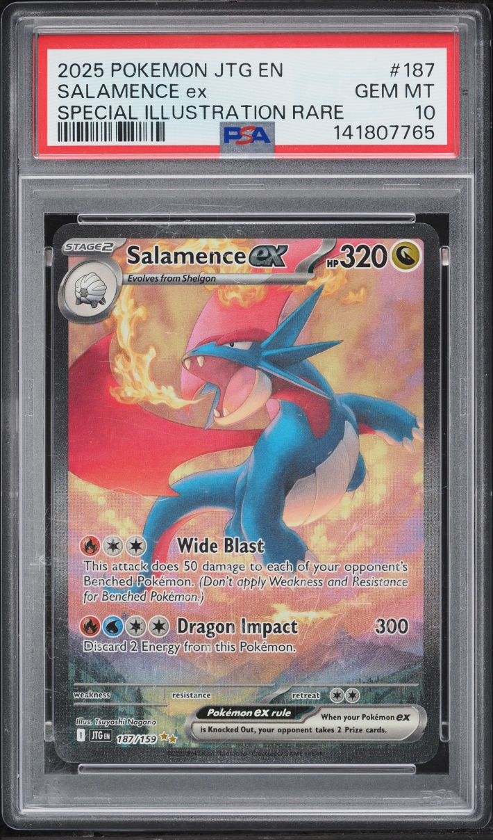 2025 Pokemon Scarlet & Violet Journey Together SIR Salamence Ex #187 PSA 10 GEM MINT
