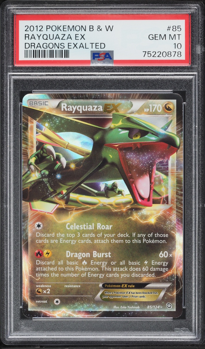 2012 Pokemon Black & White Dragons Exalted Holo Rayquaza EX #85 PSA 10 GEM MINT