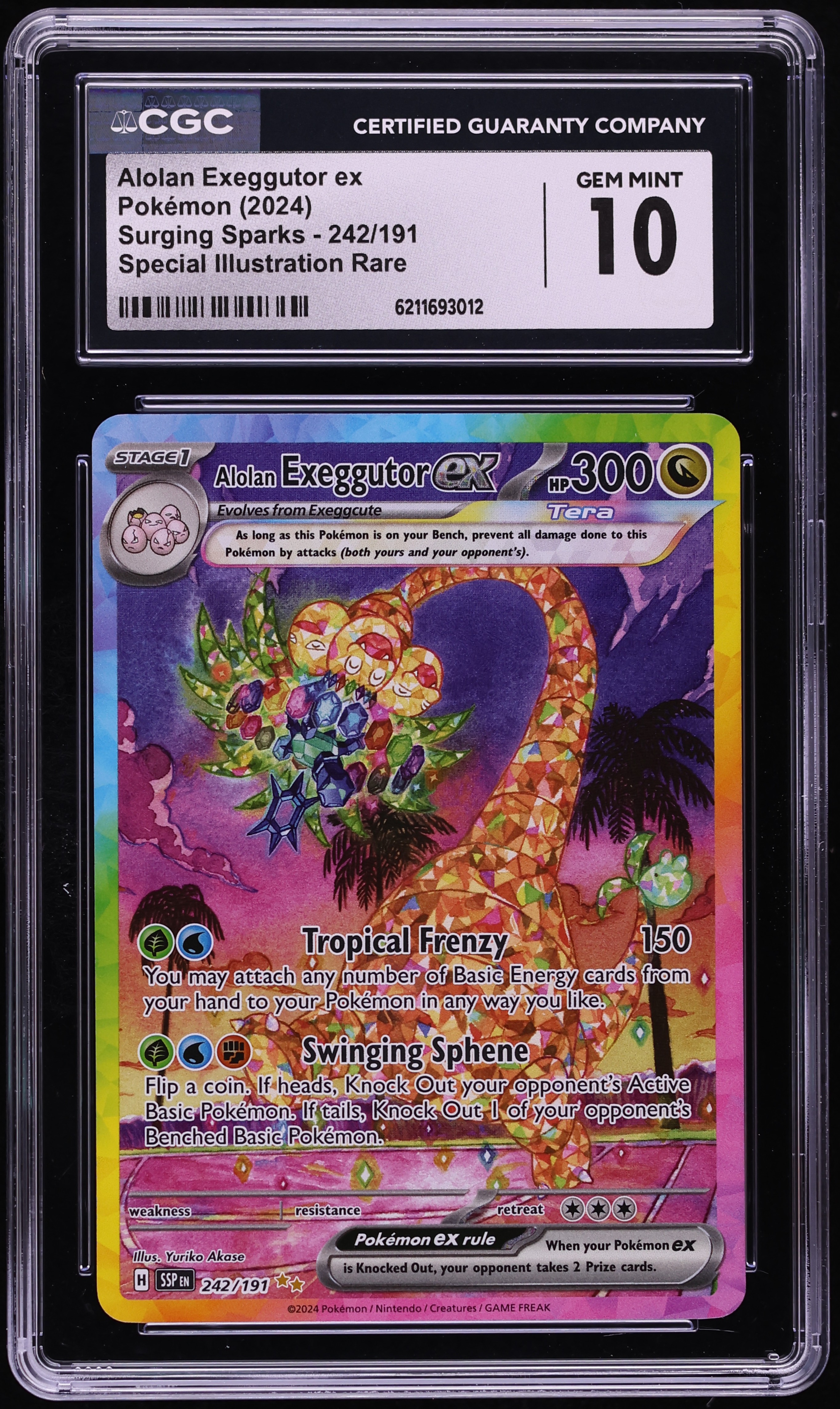 2024 Pokemon Scarlet & Violet Surging Sparks SIR Alolan Exeggutor ex #242 CGC 10 GEM MINT