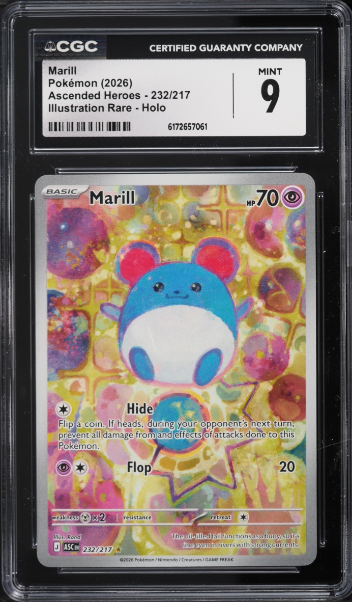 2026 Pokemon Mega Evolution Ascended Heroes IR Marill #232 CGC 9 MINT
