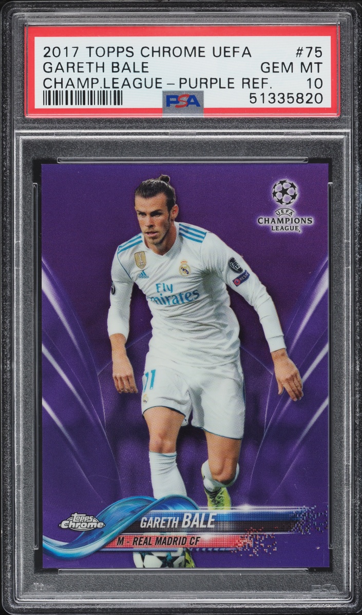 2017 Topps Chrome UEFA Purple Refractor Gareth Bale /250 #75 PSA 10 GEM MINT