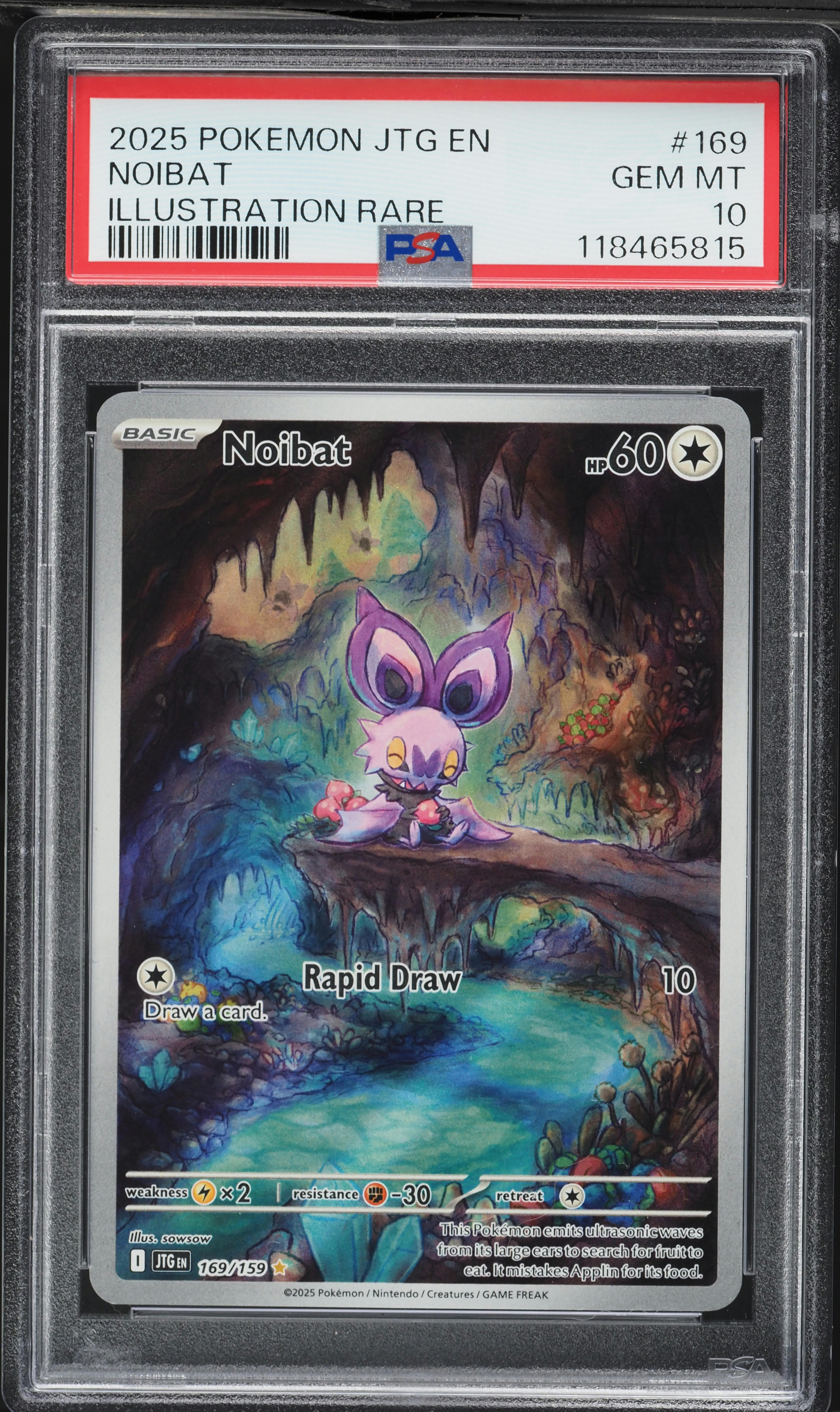 2025 Pokemon Scarlet & Violet Journey Together IR Noibat #169 PSA 10 GEM MINT
