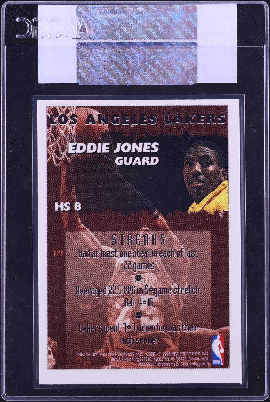 1995 Finest Hot Stuff w/ Coating Eddie Jones #HS 8 CGC AUTH