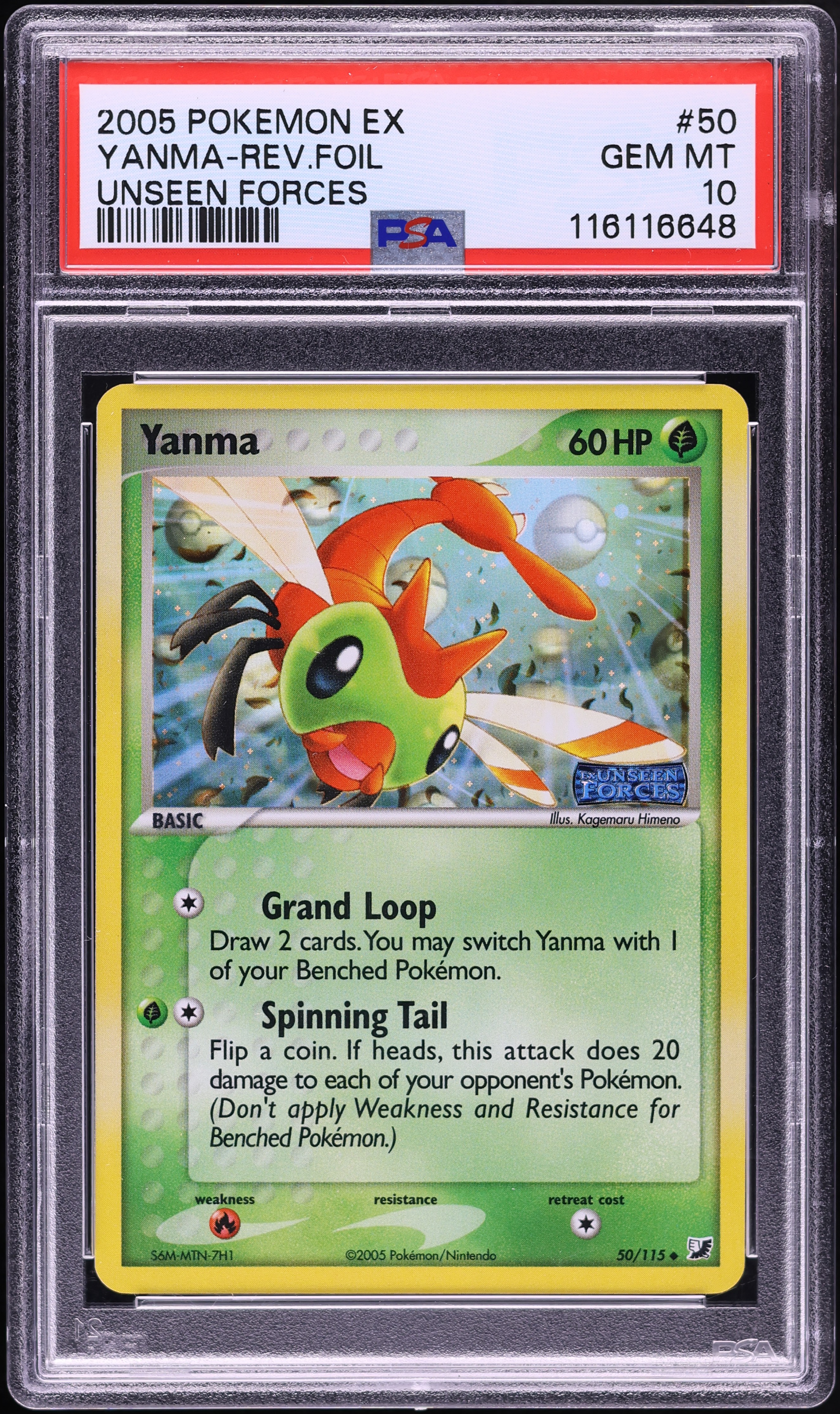 2005 Pokemon EX Unseen Forces Reverse Holo Yanma #50 PSA 10 GEM MINT