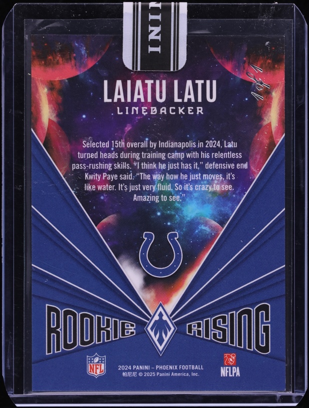 2024 Panini Phoenix Rising Laiatu Latu ROOKIE 1/1 #RR-LLU - Photo 2