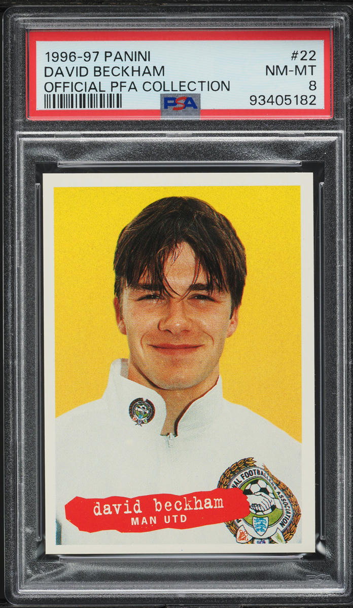 1996 Panini Official PFA Collection David Beckham ROOKIE #22 PSA 8 NM ...