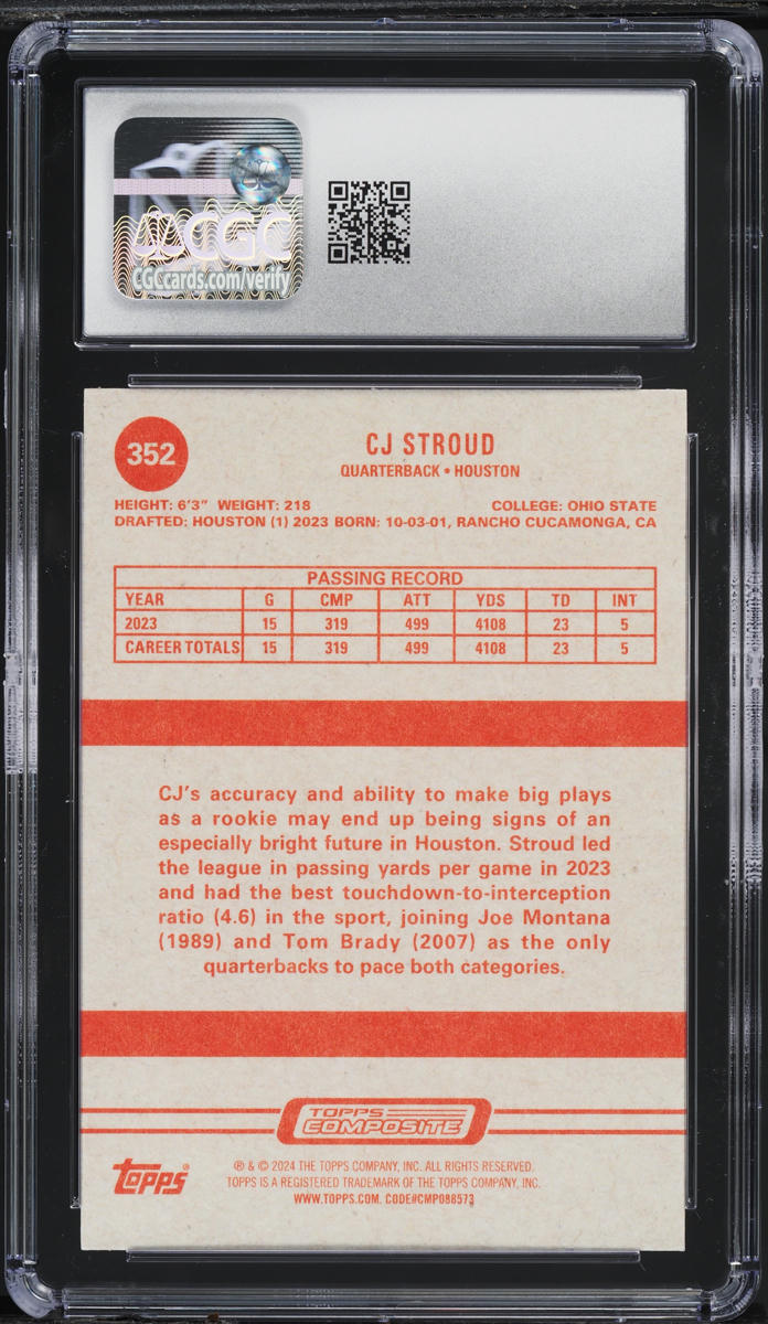 2023 Topps Composite Heritage C.J. Stroud ROOKIE #352 CGC 9 MINT