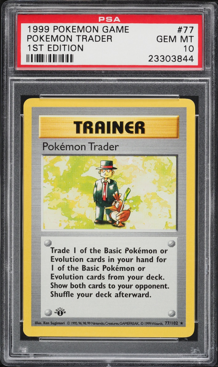 1999 Pokemon Base Set Shadowless 1st Edition Pokemon Trader #77 PSA 10 GEM MINT