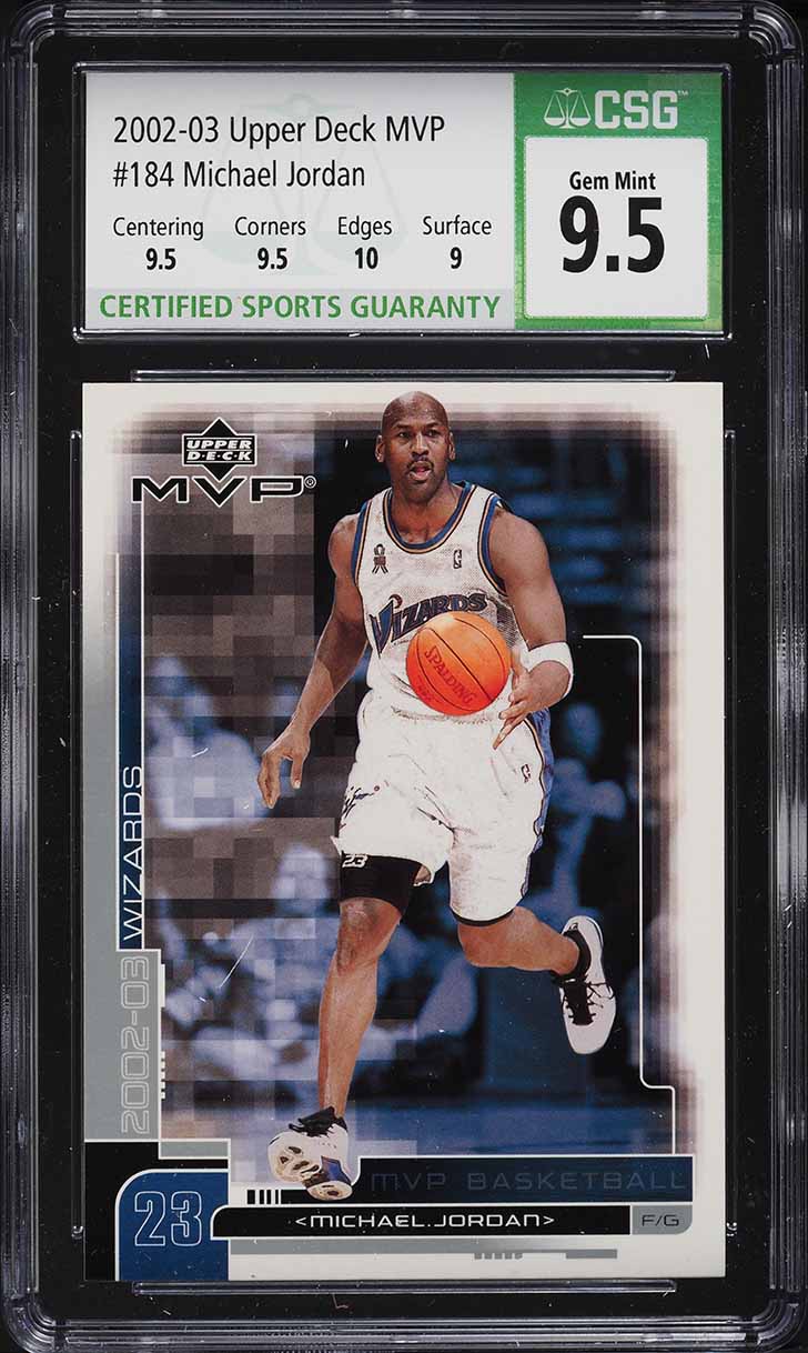 2002 Upper Deck MVP Michael Jordan #184 CSG 9.5 GEM MINT
