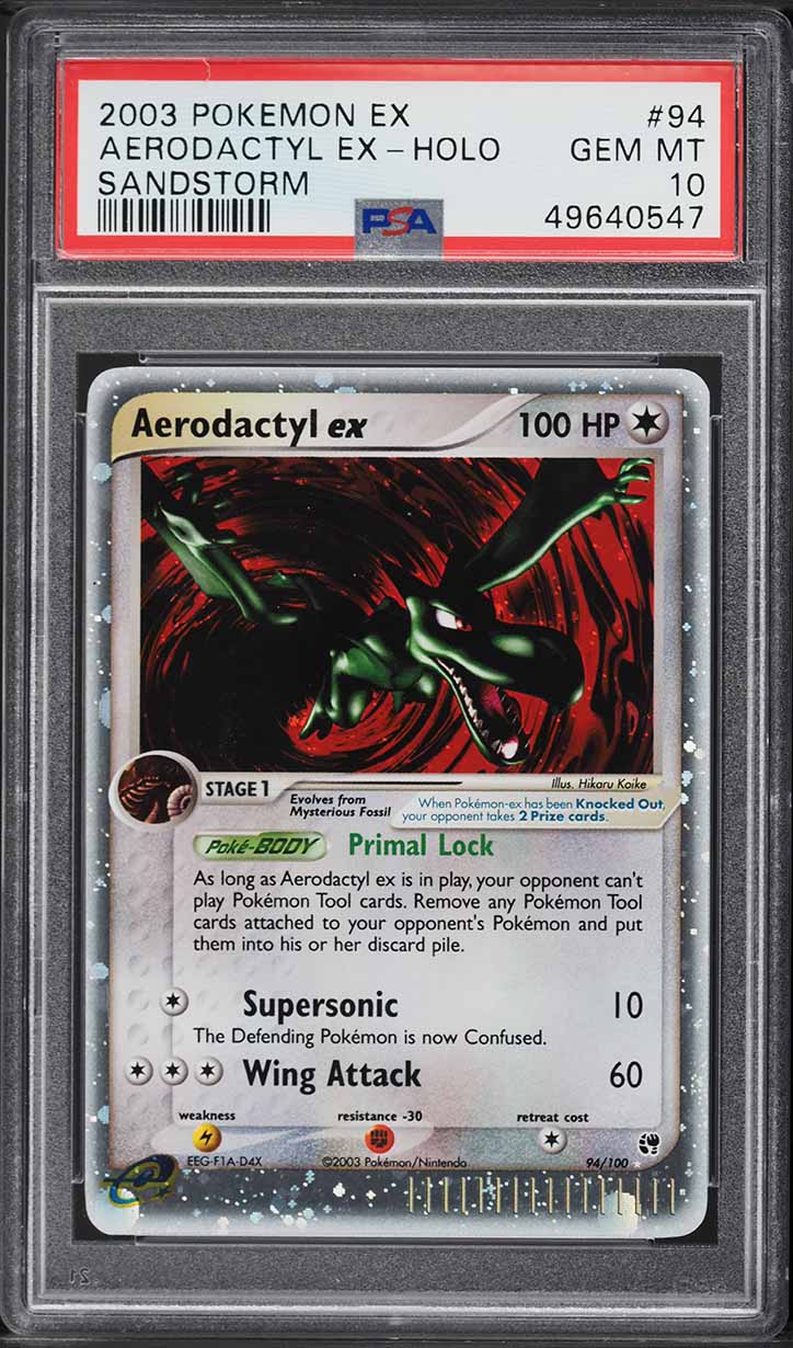 2003 Pokemon EX Sandstorm Holo Aerodactyl EX #94 PSA 10 GEM MINT