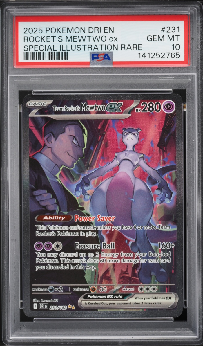 2025 Pokemon Scarlet & Violet Destined Rivals SIR Team Rocket's Mewtwo EX #231 PSA 10 GEM MINT